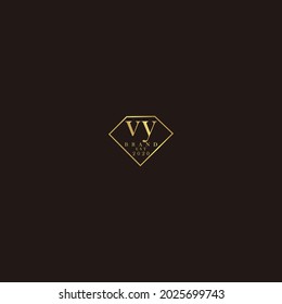 VY Initial logo diamond luxury wedding illustration