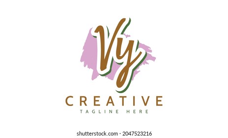 VY Initials, handwriting logo vector