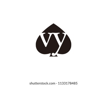 The vy initials logo inside the black shovel