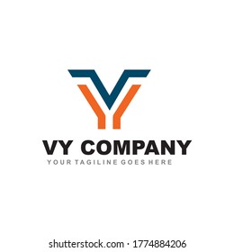 VY letter initial logo design vector template