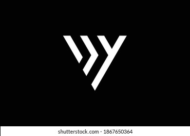 Diseño del logo de la carta VY sobre fondo de lujo. Concepto del logotipo de la letra de monograma YV. Diseño de iconos VY. YV diseño de icono de letra blanca elegante y profesional sobre fondo negro. V Y