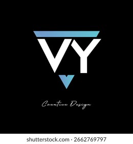 VY Letter Logo in Triangle -Modern Gradient Monogram for Branding and Identity Design