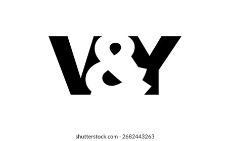 Diseño del logotipo de VY en estilo audaz. Símbolo de identidad blanco y negro. Emblema de tipografía moderna. Icono de marca Corporativa. Mínima Plantilla de negocio.