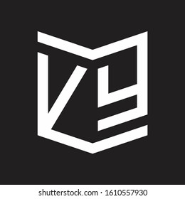 VY Logo Emblem Monogram With Shield Style Design Template Isolated On Black Background