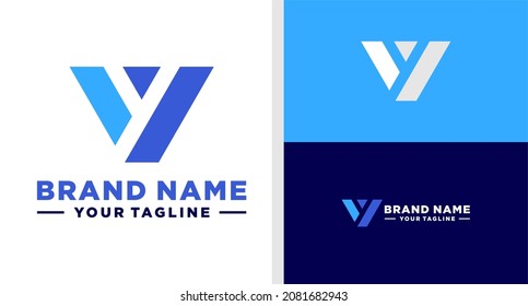 EDITABLE DE ESPACIO NEGATIVO DE VY LOGO MONOGRAM