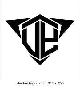 VY Logo monogram with wings arrow around design template on white background