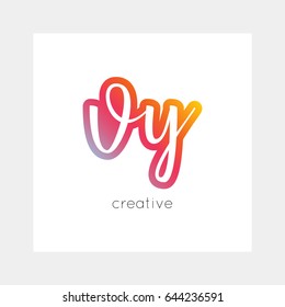 VY logo, vector. Useful as branding, app icon, alphabet combination, clip-art.