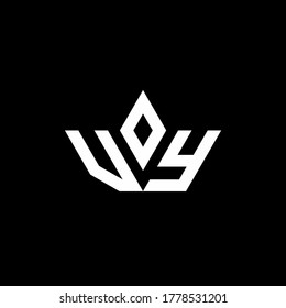 VY monogram logo with crown shape luxury style design template