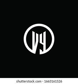 Logotipo monograma VY aislado con un círculo giratorio