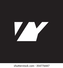 VY negative space letter logo black background