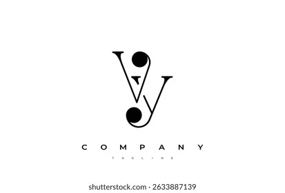VY Typography Logo Design. Stylish monogram design depiction featuring the letters V and Y combined in an artistic signature style, delivering a unique and creative visual representation.