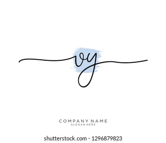 VY V Y Initial handwriting logo template