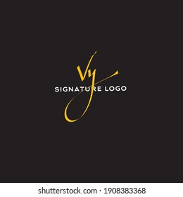 VY v y Initial handwriting creative fashion elegant design logo Sign Symbol template vector icon