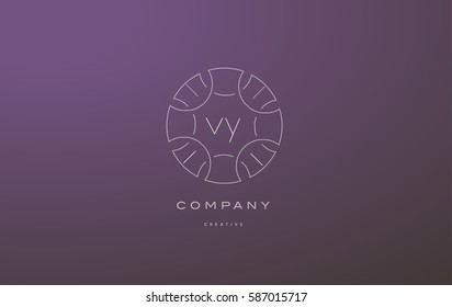 vy v y monogram lineart vintage retro flower alphabet company letter logo lowercase design creative vector icon template 