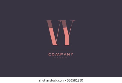 vy v y vintage retro pink alphabet company blue grey letter logo design creative vector icon template 
