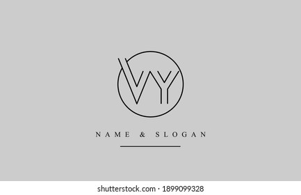 VY YV abstract vector logo monogram template