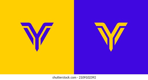 VY YV logo. the letter V and Y perfectly combined into a new, modern and original Logo