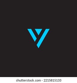 VY or YV monogram logo with blue color