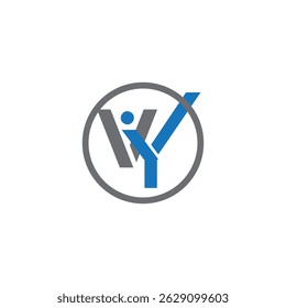 Logotipo do monograma VY ou YV, logótipo da letra VY; 