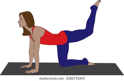 Vyaghrasana Tiger Pose Yoga Exercise Vector