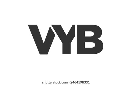VYB logo design template with strong and modern bold text. Initial based vector logotype featuring simple and minimal typography. Trendy company identity ideal for businesses brand presence.