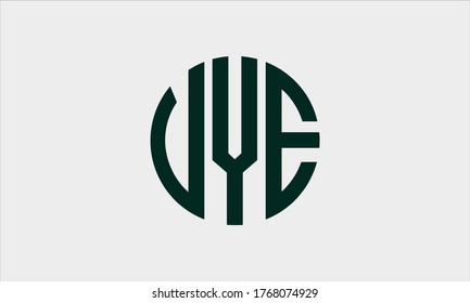 VYE circular emblem alphabet letter vector logo template