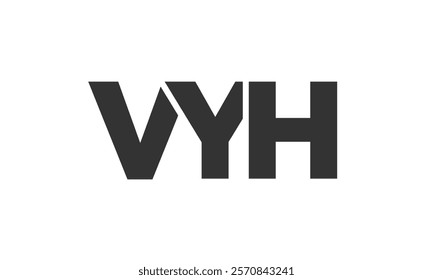 VYH logo design template with strong and modern bold text. Initial based vector logotype featuring simple and minimal typography. Trendy company identity ideal for businesses brand presence.