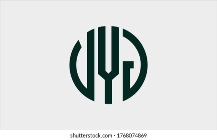 VYJ circular emblem alphabet letter vector logo template