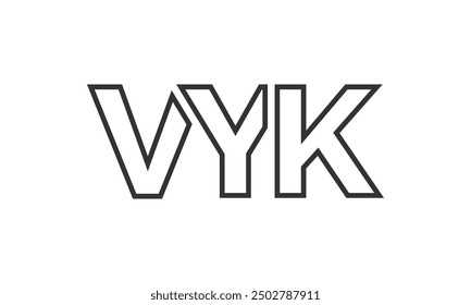 VYK logo design template with strong and modern bold text. Initial based vector logotype featuring simple and minimal typography. Trendy company identity ideal for businesses brand presence.