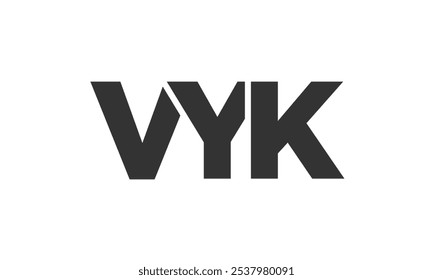 VYK logo design template with strong and modern bold text. Initial based vector logotype featuring simple and minimal typography. Trendy company identity ideal for businesses brand presence.