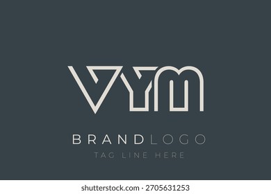 Diseño de logotipo de carta abstracta VYM. Diseño moderno del logotipo del negocio con tipografía Abstractas y estilo contemporáneo