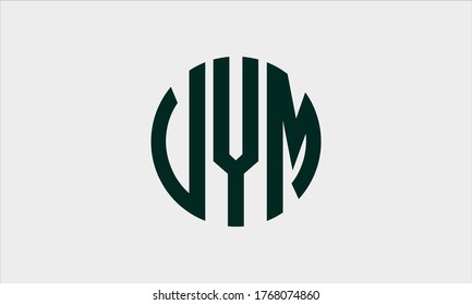 VYM circular emblem alphabet letter vector logo template