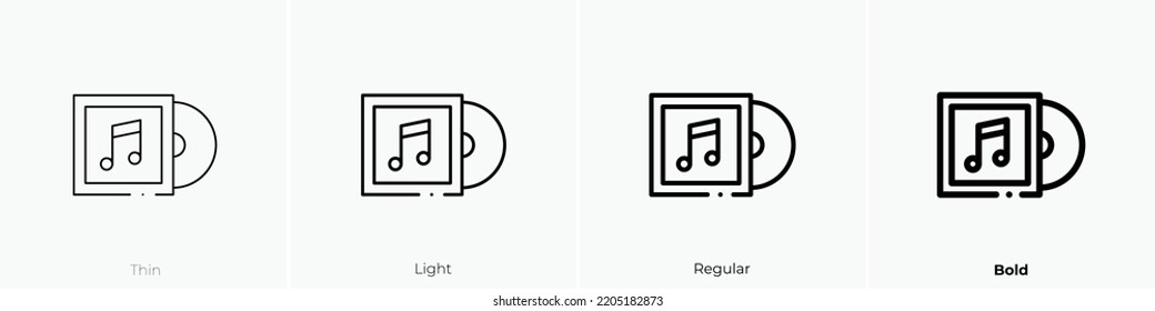 vynil icon. Thin, Light Regular And Bold style design isolated on white background