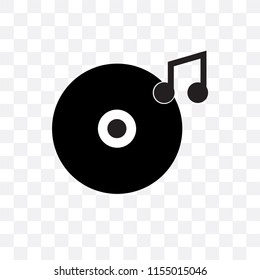 Vynil vector icon isolated on transparent background, Vynil logo concept