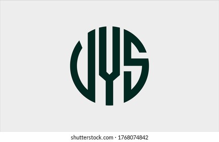VYS circular emblem alphabet letter vector logo template