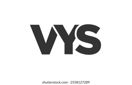 VYS logo design template with strong and modern bold text. Initial based vector logotype featuring simple and minimal typography. Trendy company identity ideal for businesses brand presence.