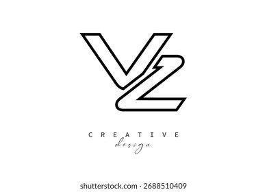 VZ Creative Monogram Logo Design-Stock Concepto de diseño de marca creativa