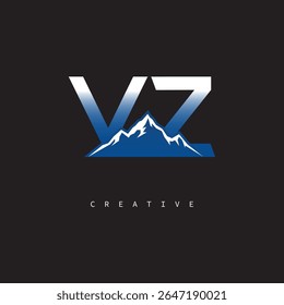 VZ Creative Mountain Logo – Bold Gradient Letter mark Branding Design for Business  Outdoor Brands	

