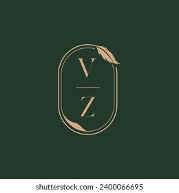 VZ feather concept wedding monogram logo design ideas as inspiration