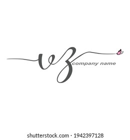 VZ Initial Handwriting logo luxury vector beauty