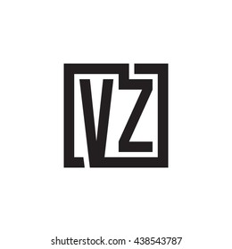 VZ initial letters looping linked square monogram logo