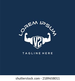 Monograma inicial VZ para fitnes o logotipo de gimnasio con diseño de estilo creativo
