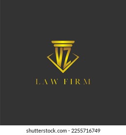 VZ initial monogram logo for lawfirm with creative polygon design
