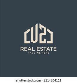 VZ initial monogram logo for real estate design