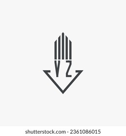 VZ initials Real Estate Logo stock illustration. Logo vector