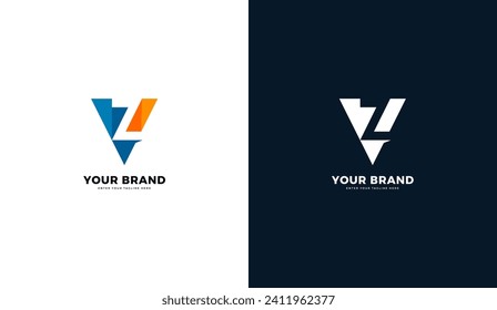 VZ-Logo. Dreieck-Design. Grafikdesign-Vektorgrafik