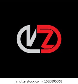 VZ Letter monogram with abstrac concept style design