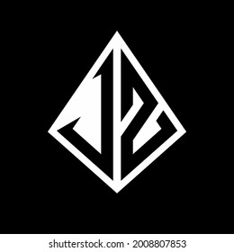 VZ logo letters monogram with prisma shape design template vector icon modern
