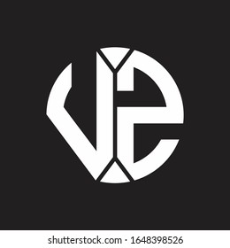 Monograma del logotipo VZ con estilo de cinta circular