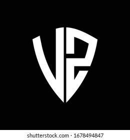 VZ logo monogram with shield shape design template
